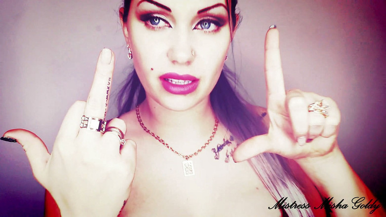 Goddess Misha Goldy: Sembah bibirku, simbol pecundang dan jari tengah! MEMALUKAN JOI