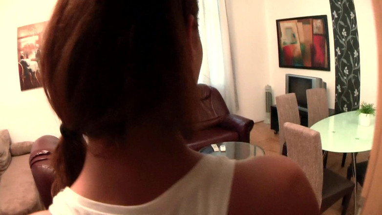 MMV German Teens: Nasty brunette eats ice-cream and then goes to his house...