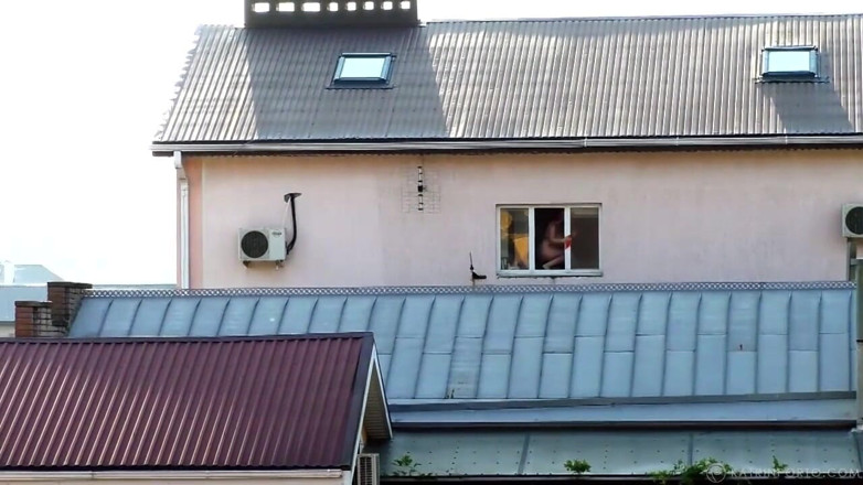 Katrin Porto: BBW fucked in the open window