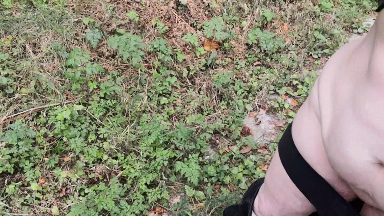 Bouncy Tits Action: Punishment Walk - Stuffing Her Bra and Panties in the Woods