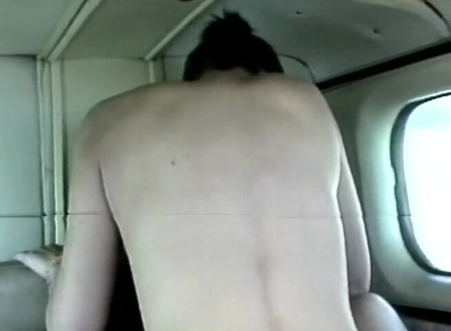 Public Lust: Busty milf rides a hard cock in the plane
