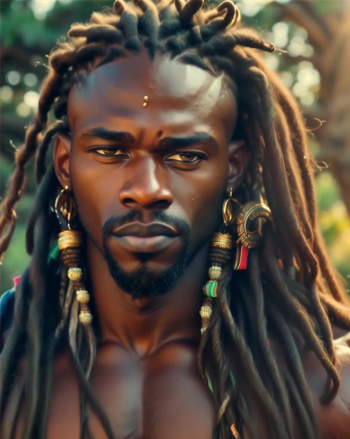 Jacks: Afrikanischer mann in der natur