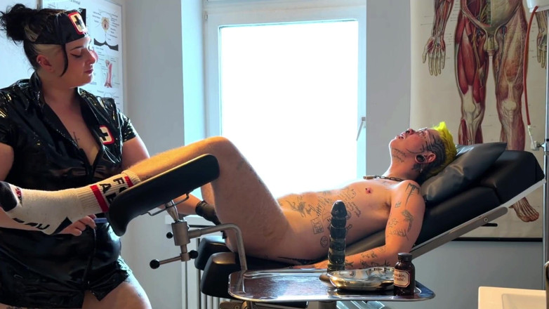punkgoblin: T-boy Gets Femdom Nurse Clinic Check up