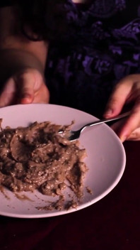 Chewing Her Brownie and Cumming on It