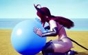 Wraith ward: Demon girl sucking off a bouncing ball