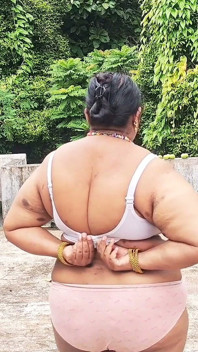 Chubby Girl in White Skirts and Pink to Getting Completely Naked and Walking Nude Outdoor
