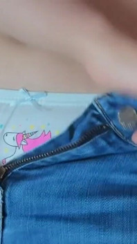 Masturbation in My Unicorn Panties Under My Jeans Then I Finger Myself and Dildo My Ass