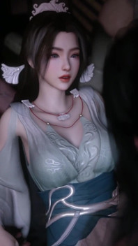 3D grote borsten cosplay-model heeft haar eerste keer gangbangseks