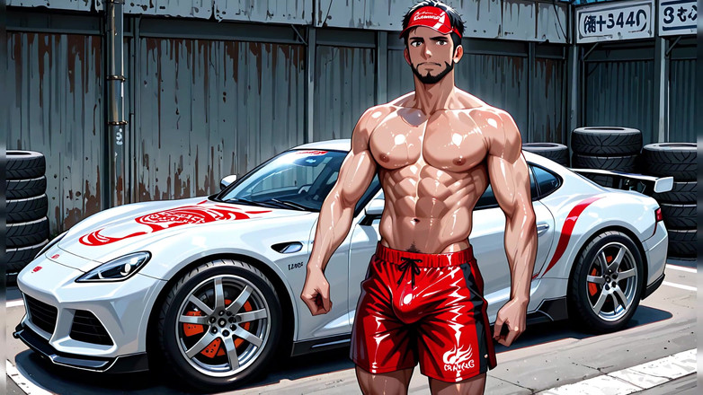 Erotic Man: 肌肉发达的Ai角色不穿衬衫