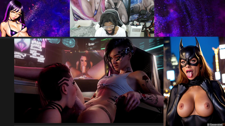 Good news media: Futa Judy отсосали член, лысую киску D.va трахнули в рот, большую молочный колышущаяся грудь Mei