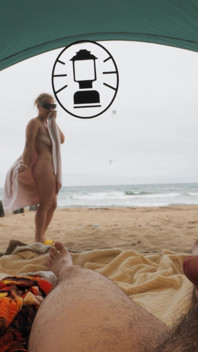 ..oh My God!! My Dick Is Showing. Random Sex on the Beach with a Stranger, in a Transparent Tent.