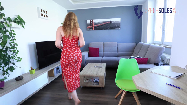 Czech Soles - foot fetish content: Redhead Rubbing Her Own Aching Feet