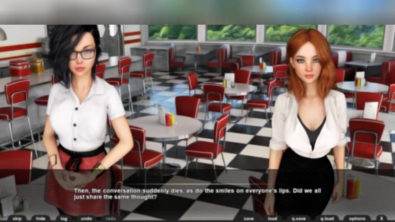 3DXXXTEEN2 Cartoon: Three sexy waitresses and no customers. 3D porn cartoon sex