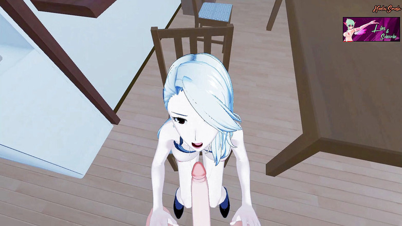 Hentai Smash: Sae Niijima głębokie gardło twojego kutasa i połyka ładunek spermy - Persona 5...