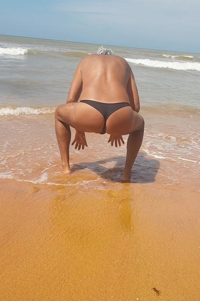 Ladysilvas: Ladysilva on the Beach in Panties Tanning Her Hot Ass