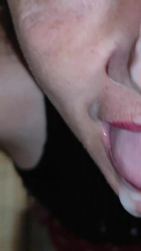 Hot MILF Stepmom Blows Stepson with Cum in Mouth