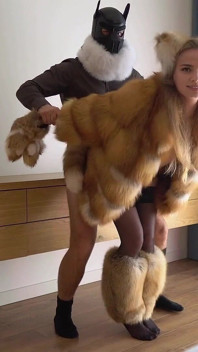 Crazy Furry Sex! Fur Coat, Furry Anal Plug and a Dog Mask! Cat Dog Roleplay