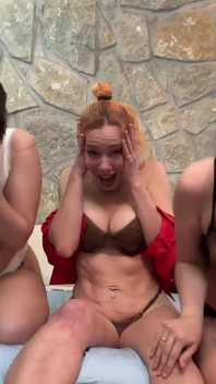 Funny Threesome Sneezing with Girls in Lingerie!