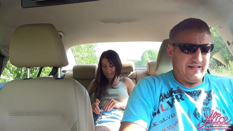 Alice KellyXXX: Brunette reward taxi driver blowjob and hard rough sex - cum...