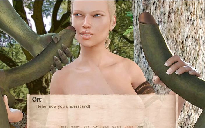 Visual Novels: Alenjas adventures part 7 - orcs fuck forest elf teen
