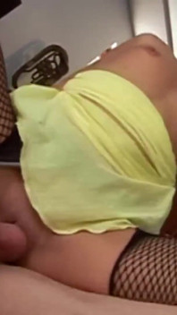 Dude fucked her then cums on her feet