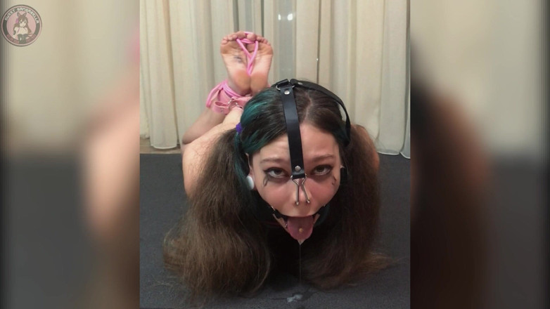 Sweet Sansarella: Hogtied Slut, Nose Hook, Ring Gag Drooling