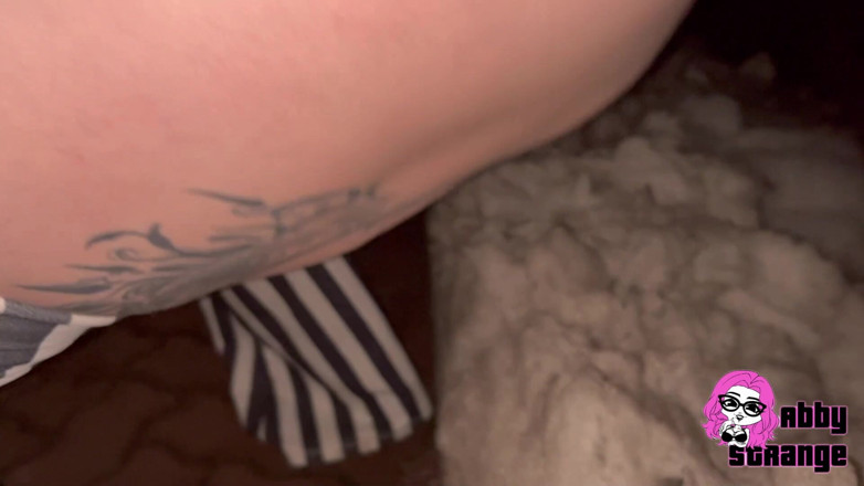 Abby Strange: Pissing in the Snow at the Highway Parking Lot