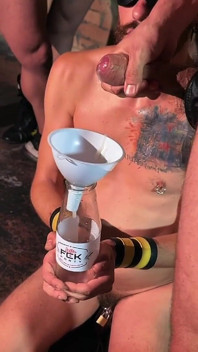 Blindfolded Bottom Serving Anonymous Males