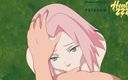 Hentai ZZZ: Sakura делает Sasuke минет в видео от первого лица, хентай Наруто