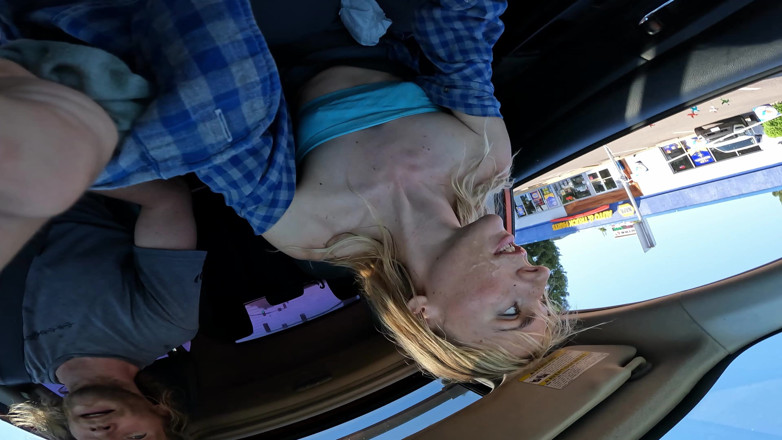 Sav Moolah: Petite Blonde Deepthroats Cock in Public Parking Lot
