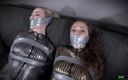 Gag Attack!: Aubrey and Julia - Catsuit in tape bondage