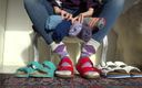 Lady Victoria Valente: Socks and slippers show: cum on socks feet