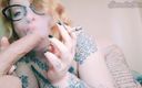 EstrellaSteam: Curvy Girl Smokes a Cigarette and Blows the Smoke on...