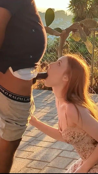 Inger Bunny Caught Having Sunset Sex and Giving BJ on Patio