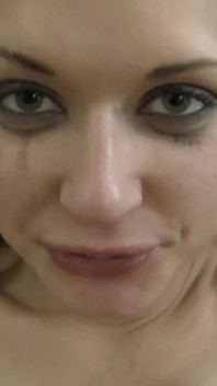Delicious teen gal gets her face messy