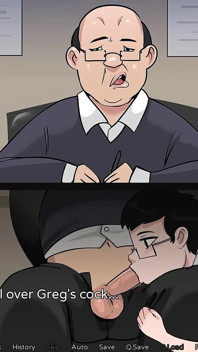 Hazelnut Latte: Tranny Is Sucking of Her Boss Under the Table While He Is on a Video Call - Episode 22