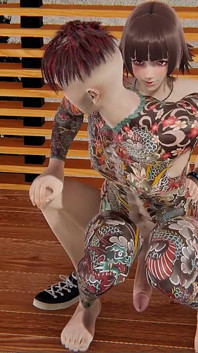 Yaoi - tamamen dövmeli vücutlu adam twink tarafından sikiliyor