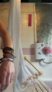Hot MILF with Perfect Tits Showers and Chats Away to You About Vanilla Life