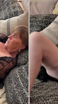 Babička S Back v černém 2 dildo dp a sólo masturbace orgasmy