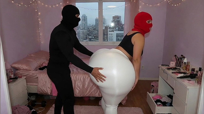 Animate golden: Big Ass Latina in Tight White Leggings Gets Pressed From...