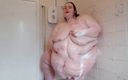 SSBBW Lady Brads: SSBBW bathroom belly play &amp;amp; shower play