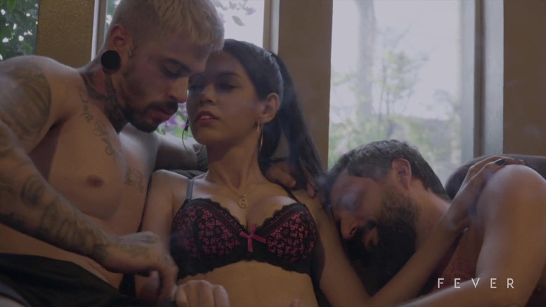 Fever Films: Brunette enjoys your first menage