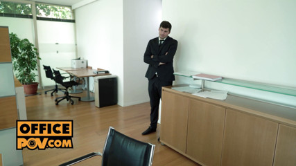 OfficePOV: Alyssia Kent is eager to please two dicks at the...