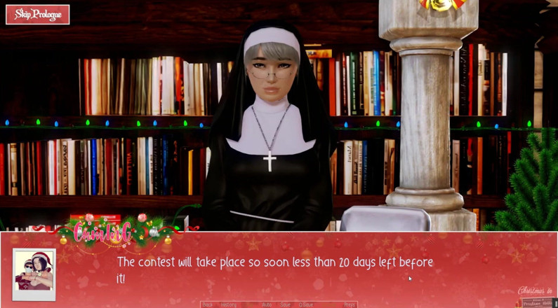 Cumming Gaming: Noël illimité [jeu porno hentai de Noël] Épisode 4, épisode 4, une nonne dévergondée montre...