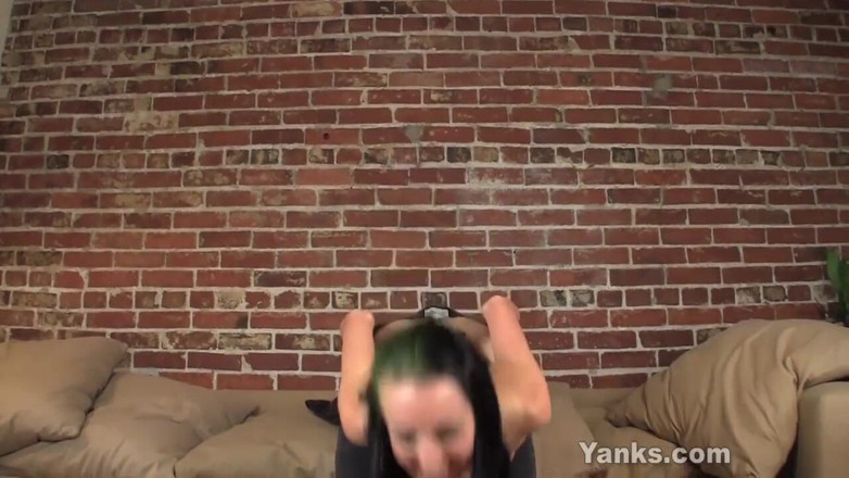 Yanks: Superb brunette Ally does striptease for you