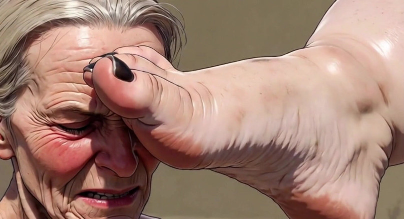 YOUR BEST FANTASY: Old Granny Sucking Fat BBW Feet - Extremely Horny Foot Worship