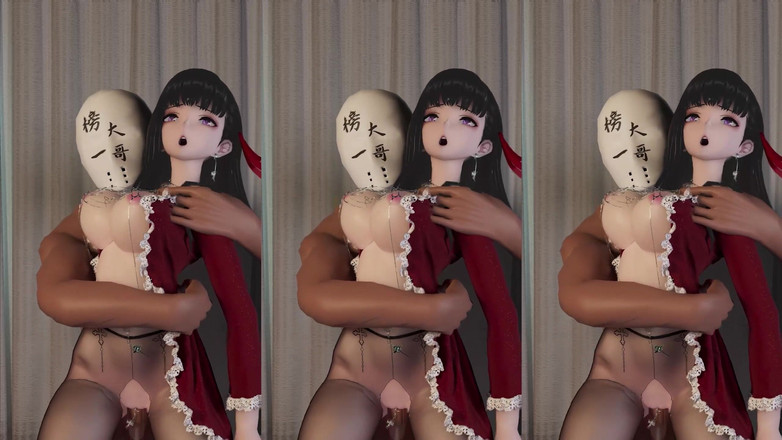 MikuMotion: Selena Phut Hon Ring Nippel Nagel Schwarz Seide Tanzend Orgasmus