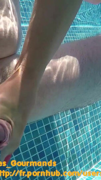 Hot MILF with Buttplug in the Pool, Fucked, Big Cumshot