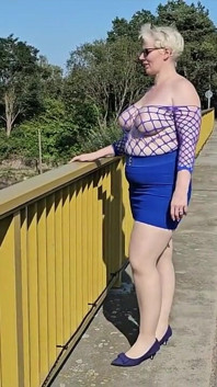 Showing off My Boobs on the Bridge