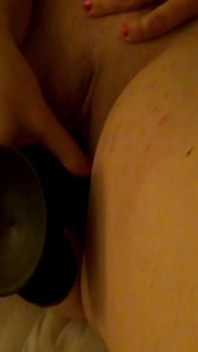 First Time Sucking Inserting Large BBC Dildo